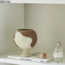Cow Print Ceramic Vase by Axyaa - Flower Vessel for Desktop Decor