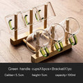 Axyaa Glass Teacup Set, Master Quality, Heat-Resistant, Kung Fu Tea Cup with Handle