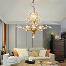 Axyaa Retro Black E14 Chandelier Crystals LED Pendant Lights - American Art Decor Hanging Lamp