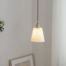 Axyaa Nordic Copper LED Pendant Lamp Ceramic Lampshade Chandelier for Home Décor