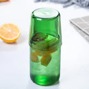 Axyaa Glass Water Carafe and Cup Set - 450ml/15oz Blue Amber Green Glass Pitcher Tumbler