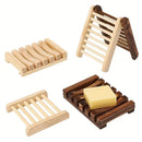 Bamboo Soap Holder by Axyaa: Bathroom Storage Rack & Drain Tray Organizer