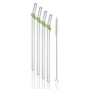 Axyaa Glass Drinking Straws Bent Set with Brush - Milk Shake Coffee Cocktail Straw