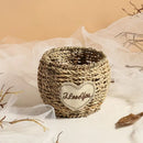 Axyaa Rattan Vase: Country Retro Bouquet Holder & Tabletop Storage Basket
