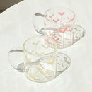 Axyaa Pink Heart Glass Cup with Handle and Lid - Heat-resistant Drinkware Mug