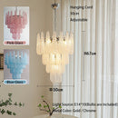 Axyaa Glass Chandeliers Chrome Metal Pendant Lights for Trendy Living Room Decor