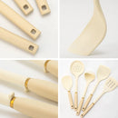 Axyaa 5-Piece Silicone Kitchen Utensil Set White Non-Stick Cooking Tools