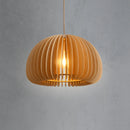 Axyaa Wood Pumpkin Birdcage Pendant Light, Adjustable E27 Tiffany Chandelier for Dining Room and Bedroom