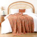Axyaa Boho Cable Knit Throw Blanket with Tassels for Bed and Sofa