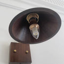 Axyaa Walnut Wood LED Wall Sconce Pull Chain Rotate Vanity Light