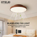 Axyaa Bladeless Ceiling Fan Light Remote Control LED 6-speed Low Noise Bedroom Living Room Decor