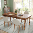 Axyaa 62" Farmhouse Wood Patio Dining Table, Seats 4-6, Indoor/Outdoor Picnic Table