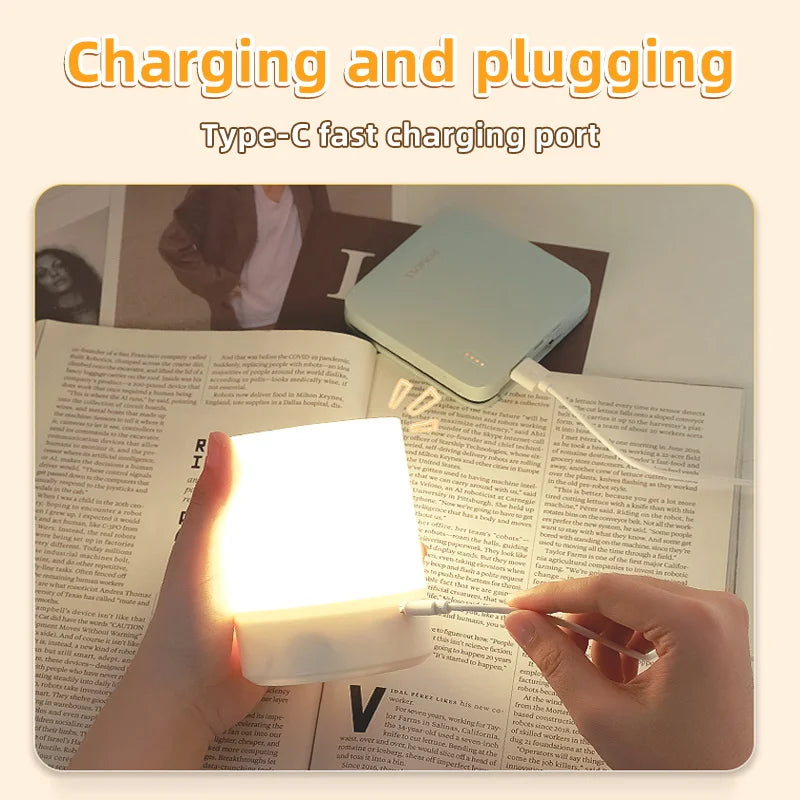 Axyaa USB LED Table Night Lamp Rechargeable Touch Light for Home Bedrooms