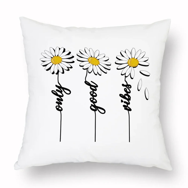Axyaa Yellow Daisy Peach Skin Pillowcase