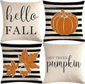 Axyaa Buffalo Check Print Linen Pillow Cover 45x45 for Fall Thanksgiving Decor