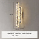 Axyaa Crystal Wall Lamp: Modern High-Grade Living Room Bedroom Bedside Light