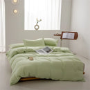 Axyaa Solid Color Washed Cotton Duvet Cover Set with Pillow Case
