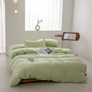 Axyaa Solid Color Washed Cotton Duvet Cover Set with Pillow Case