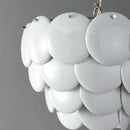 Axyaa White Ceramic Chandelier: Danish Design Hanging Lamp for Bedroom and Home Decoration