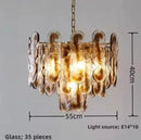 Axyaa Retro Amber Glass Pendant Light - Designer Living Room Chandelier