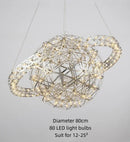 Axyaa Nordic Star Spark Chandelier, Stainless Steel LED Home Lighting