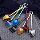 Axyaa Stainless Coffee Spoon Set of 6 – Colorful Tea Stirring Scoops & Fruit Dessert Tableware