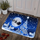 Axyaa Christmas Door Mat: Festive Reindeer & Santa Claus Pattern, Non-Slip