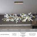 Axyaa Ginkgo Leaf Chandeliers - Elegant LED Lighting for Villa Dining Room