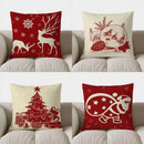 Axyaa Deer & Snowflakes Christmas Throw Pillow Cover - Sofa, Bedroom, Car - Cushion Cover