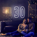 Axyaa LED Neon Number Sign - 30in, RGB Flashing, Sweet 16 18 21 Night Light
