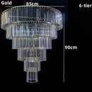 Axyaa Crystal Ice Bar Chandelier: Modern Wedding Stage Banquet Ceiling Pendant Lamp