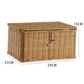 Axyaa Imitation Rattan Woven Storage Box with Lid - Home Organizer Basket