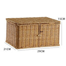 Axyaa Imitation Rattan Woven Storage Box with Lid - Home Organizer Basket