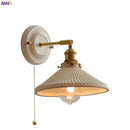 Axyaa Nordic Ceramic LED Wall Sconce with Pull Chain Switch for Bedroom Bathroom Mirror