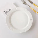 Axyaa Matte Cheese Plate - Pure White Ceramic, Cute Breakfast Bread Plate