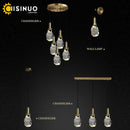 Axyaa Crystal Stone Pendant Light Gold Copper Ceiling Lamp