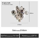 Axyaa Smoke Gray Glass Bubble Chandelier: Elegant Lighting Fixture for Home, Living Room, Bedroom, Dining Hall