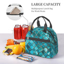 Axyaa Turquoise Teal Insulated Lunch Box Cooler Bag with Adjustable Strap