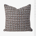 Axyaa Brown Wool Tweed Plaid Sofa Pillow Set