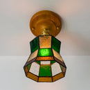 Axyaa Modern LED Glass Copper Ceiling Light for Home Porch Restaurant Balcony