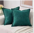 Axyaa Corduroy Throw Pillow Cover 45x45cm Splicing Design for Home Décor