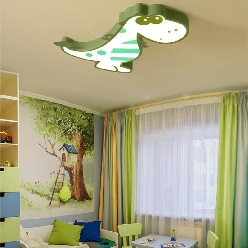 Axyaa Dinosaur Cartoon LED Ceiling Light for Kids' Room, Warm & Romantic Bedroom Lamp