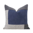 Axyaa Blue Gray Stitching Square Pillow Waist Pillow Set for Designer Living Room.