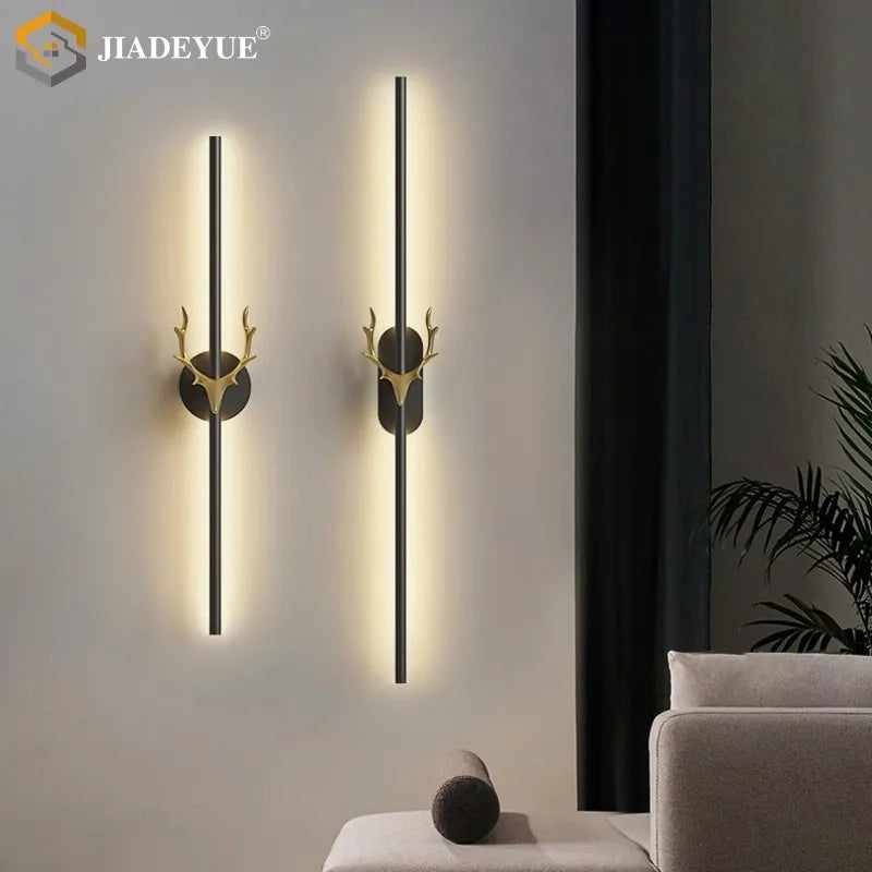 Axyaa Deer Horn LED Wall Lamp: Modern Staircase & Bedroom Decor Light