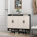 Axyaa 4-Door Shoe Storage Cabinet with Adjustable Shelves