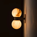 Axyaa Marble Alabaster Round Ball Wall Lamp for Bedroom, Hotel Room, Indoor Decor