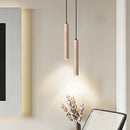 Axyaa Yellow Travertine Cylindrical Led Chandelier