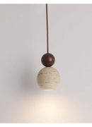 Axyaa Yellow Cave Stone Walnut Pendant Lights - Antique Wabi Sabi Style