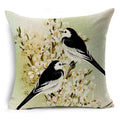 Axyaa Linen Cushion Cover 45x45cm, Flower & Animal Design for Sofa & Bed