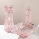 Pink Glass Vase by Axyaa for Elegant Living Room Flower Arrangement
